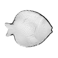 TÁNYÉR ÜVEG TÁL HAL TÁLALÓ TÁL 26x21 CM