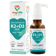 MyVita 100% prírodný vitamín K2 MK7 + D3 2000 IU FORTE v kvapkách 30 ml