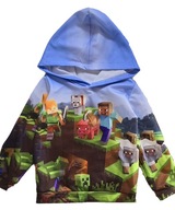 BLUZA dresowa sportowa chłopięca 122 MINECRAFT dla chłopca z kapturem