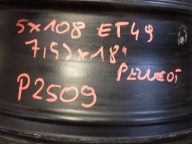 disk disk PEUGEOT 5x108 ET49 7,5J 18" 9811635077