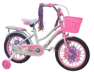 Rower dziecięcy rowerek dla dziewczynki koło 12 " biało różowy