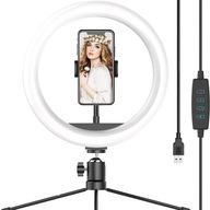 LAMPA PIERŚCIENIOWA LED RING 80W + STATYW 210 CM SELFIE UCHWYT NA TELEFON