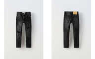 Z8B110 ZARA CZARNE DZIEWCZĘCE JEANSY SKINNY Z ROZDARCIAMI 13-14 LAT 164