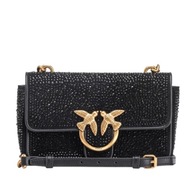 PINKO - kabelka Love One Mini Fully Rhinestoned Black