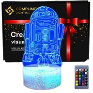 Lampka 3D nocna led usb na prezent + pilot Star Wars Greatest Droids