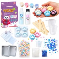 MACSKA MANCS KÉSZÍTŐ KÉSZLET SQUISH GÉL DÍSZEK SLIME FESTÉK FORMÁK