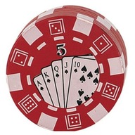 MŁYNEK GRINDER 4-częściowy Metalowy Plastik Poker Czerwony 50mm