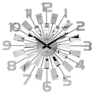 Zegar JVD ścienny srebrny lustra DUŻY 49cm HT100.3