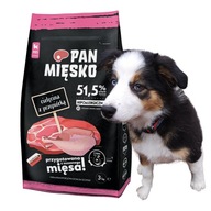 PAN MIĘSKO Teľacie krmivo pre šteňa Jack Russell JRT York 3kg XS
