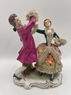 Piękna antyczna porcelanowa figurka tańczącej pary,XX wiek