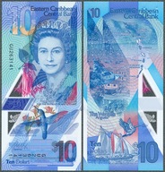 Karaiby Wschodnie - 10 dolarów 2019 * W57 * Elżbieta II * polimer