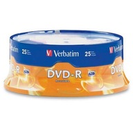 PŁYTY DVD-R VERBATIM 4,7 GB 16x PUDEŁKO 25 SZT.