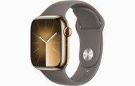 Apple Watch 6 40mm GPS Cellular LTE złoty stal nierdzewna + brązowy pasek