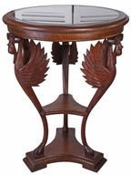 Barokowy Stolik z Rzeźbieniami - Elegancja w Drewnie Mahoniowym
