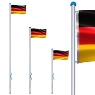 Aluminiowy maszt flagowy rozciągliwy 2,25-6,5 mz niemiecką flagą