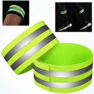 OPASKA ODBLASKOWA ELASTYCZNA NA RĘKĘ RAMIĘ NOGĘ ROWER ŻÓŁTA NA RZEP 2szt