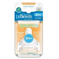 Dr Brown's Smoczek Options 3m+ Szeroka Szyjka POZIOM 2 2szt