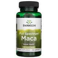 Swanson Maca 500 mg wyciąg z bulwy 100 kapsułek Suplement diety