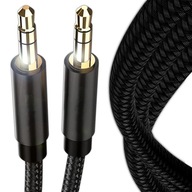 KABEL PRZEWÓD AUDIO MINI JACK 3,5MM AUX DŁUGI MOCNY WZMACNIANY NYLONOWY 1m