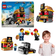 LEGO CITY CIĘŻARÓWKA Z HAMBURGERAMI FAST FOOD TRUCK GRILL + 2 FIGURKI