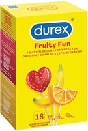 DUREX Fruity Fun ovocné vonné kondómy 3 CHUTE 18 ks