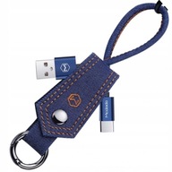 Kabel do telefonu Mcdodo krótki BRELOK JEANS USB do USB-C QC 15cm z oplotem