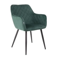 Jedálenská stolička SHELTON velúrová zelená 56x60x84cm