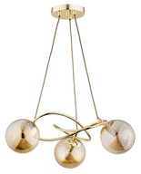 Lampa wisząca ZŁOTA VELTA GOLD 3 BURSZTYN