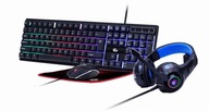 Klawiatura, mysz, podkładka pod mysz, zestaw słuchawkowy GMB Gaming 4w1 KIT