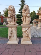 Figury Betonowe Rzeźby Komplet Lwy na kolumnach