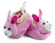 Różowe buciki niechodki dla dziewczynki z grzechotką w króliczkach r. 0-6 m