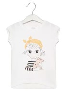 NAME IT t-shirt dziewczęcy 80 koszulka GIRL CAT