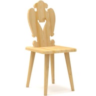 Krzesło sosnowe drewniane zydel SERCE góralskie
