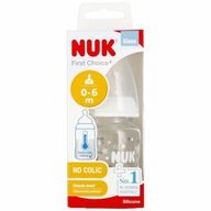 NUK BUTELKA SZKLANA Z WSKAŹNIKIEM Temp. 120ml 0-6m FIRST CHOICE+ BIAŁA