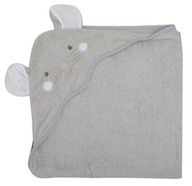 Szary ręcznik 75x75 cm z kapturkiem z motywem myszki