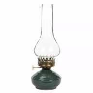 ŚWIECZNIK SZKLANY tealight imitacja lampa naftowa zielony ozdoba do salonu