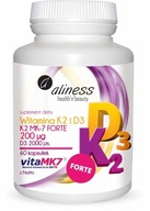 ALINESS Prírodný vitamín K2 FORTE MK7 + D3 60kps