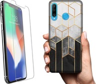 ETUI NA TELEFON HUAWEI P30 LITE WZORY GEOMETRIA ILUZJA +SZKŁO