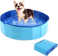 Záhradný bazén pre psa zvierat M 80x20cm skladací odolný modrý