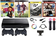 KONSOLA PS3 500GB | ZESTAW PLAY STATION 3 | 2 NOWE PADY | 2 MOVE | 4 GRY