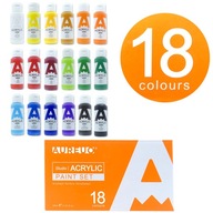 Zestaw Farb Akrylowych Aureuo 18 kolorów x 59 ml Farby Akrylowe