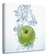 Obraz na płótnie Zielone Jabłko w wodzie 40x40 cm