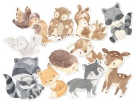 Papír dekoráció Erdei állatok 12db