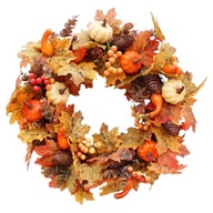 40 cm jesenná tekvicová dekorácia veniec Ornament žatva Umelá dekorácia na párty