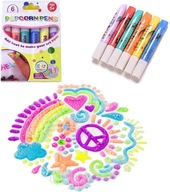 6ks Magic Puffy Pens pre dievčatá, Bubble Pen, Magic Color Paint Pen 3D