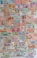 Zestaw banknotów UNC Europa, Ameryka, Azja, Afryka
