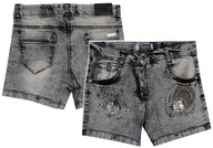 SZORTY JEANS KRÓTKIE SPODENKI hafty 7/8 H010