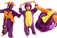 SMOK FIOLETOWY PIŻAMA KIGU ONESIE 140 CH4L