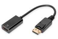 Kabel adapter DIGITUS DisplayPort z zatrzaskiem 4K 60Hz UHD Typ DP/HDMI A M