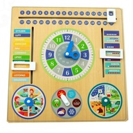 Kalendarz drewniany tablica aktywności z zegarem